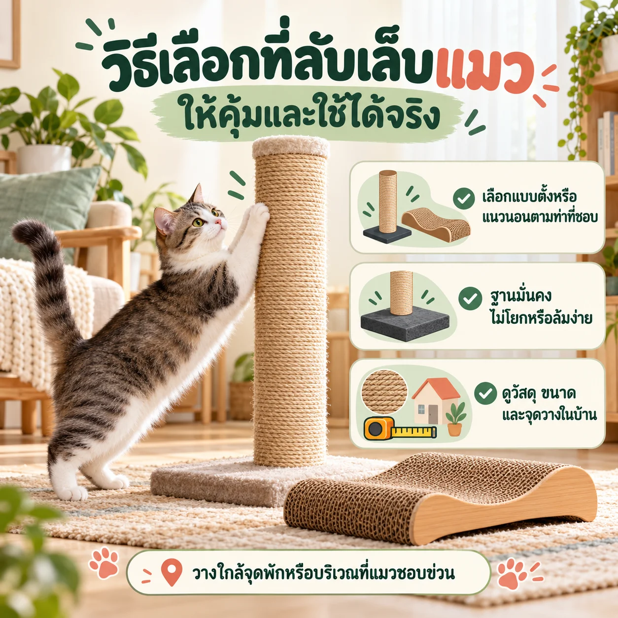 วิธีเลือกที่ลับเล็บแมวให้คุ้มและใช้ได้จริง